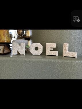 Vintage set NOEL Ceramic Letters  Holiday Decor - White